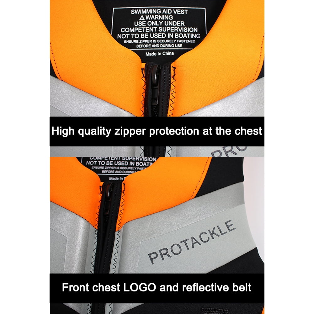 Adult Universal Life Vest,Drifting Snorkeling Buoyancy Suit For Adults, Great for Boating,Fishing,Tubing,&Other Water(Orange L)