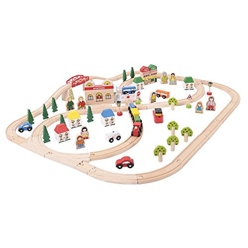 bigjigs town and country train set
