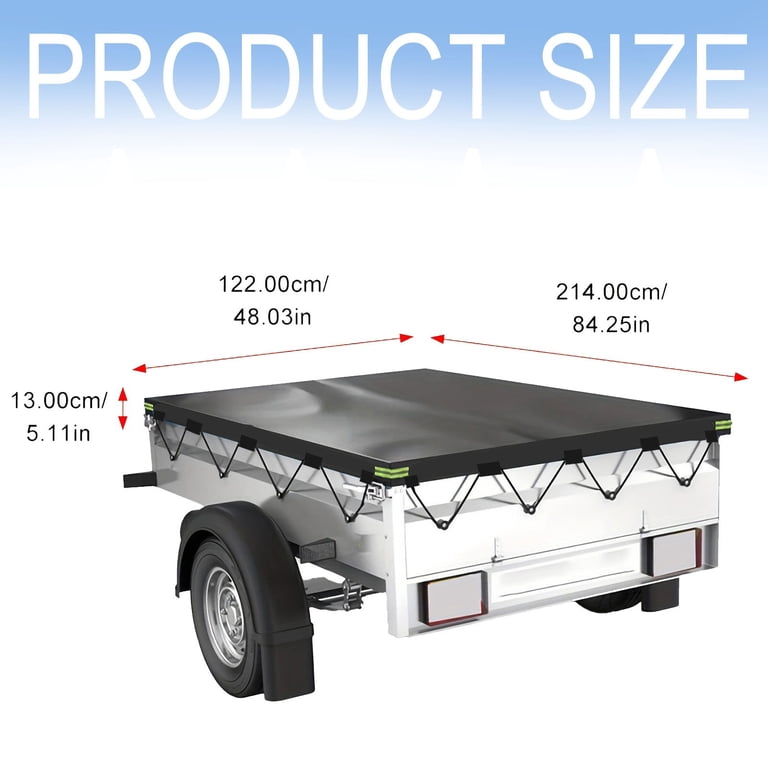 WMGHA Upgraded Truck Bed Tarp Cover For Short Box, Waterproof Heavy Duty 400D/600D Oxford Fabric,Pickup Truck Bed Covers With Bungee Webbings,Durable Cloth Storage Cover (Black,48 X 84.3 Inches