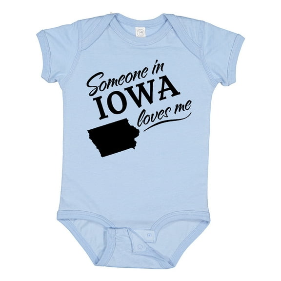 Inktastic Someone in Iowa Loves Me Boys or Girls Baby Bodysuit