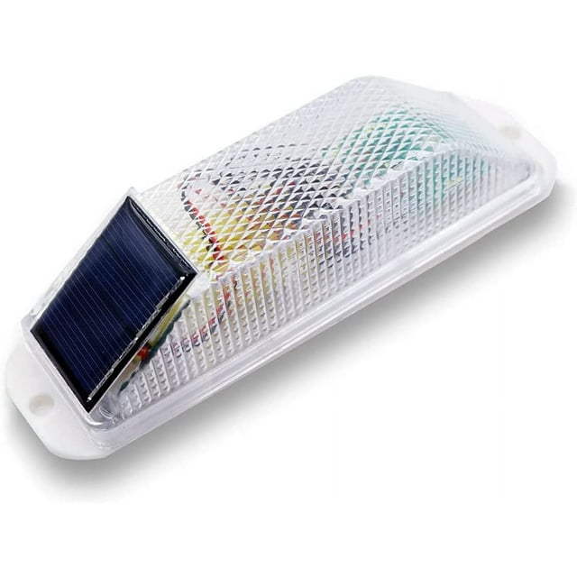 YISITIAN Solar Strobe Warning Light Sensitive LED Warning Lamp Super Bright Waterproof Light Control Flashing Beacon Barricade Construction Safety Road Signs Flash Traffic Lights CA919-0129