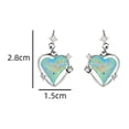 thumbnail image 5 of Mightlink 1 Pair Sparkling Dangle Earrings Exquisite Temperament Piercing Star Heart Shape Long Stud Earrings Jewelry Accessories, 5 of 6