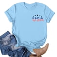 thumbnail image 6 of Duqingm Stars And Stripes Shirt Women's America 250 Printed Casual T-Shirt United States 250Th Anniversary Patriotic Tee Sky Blue,S, 6 of 7