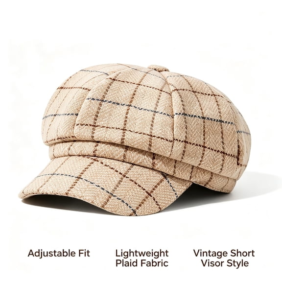 DOVACKA Women's Vintage French Beret & Newsboy Cap, Soft Cotton Blend Winter Hat, Adjustable Classic Cabbie Style, Retro Fashion Gift
