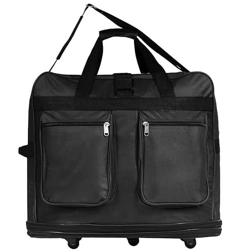 36"" Rolling Wheeled Expandable Duffel Bag Spinner Suitcase Luggage, Black