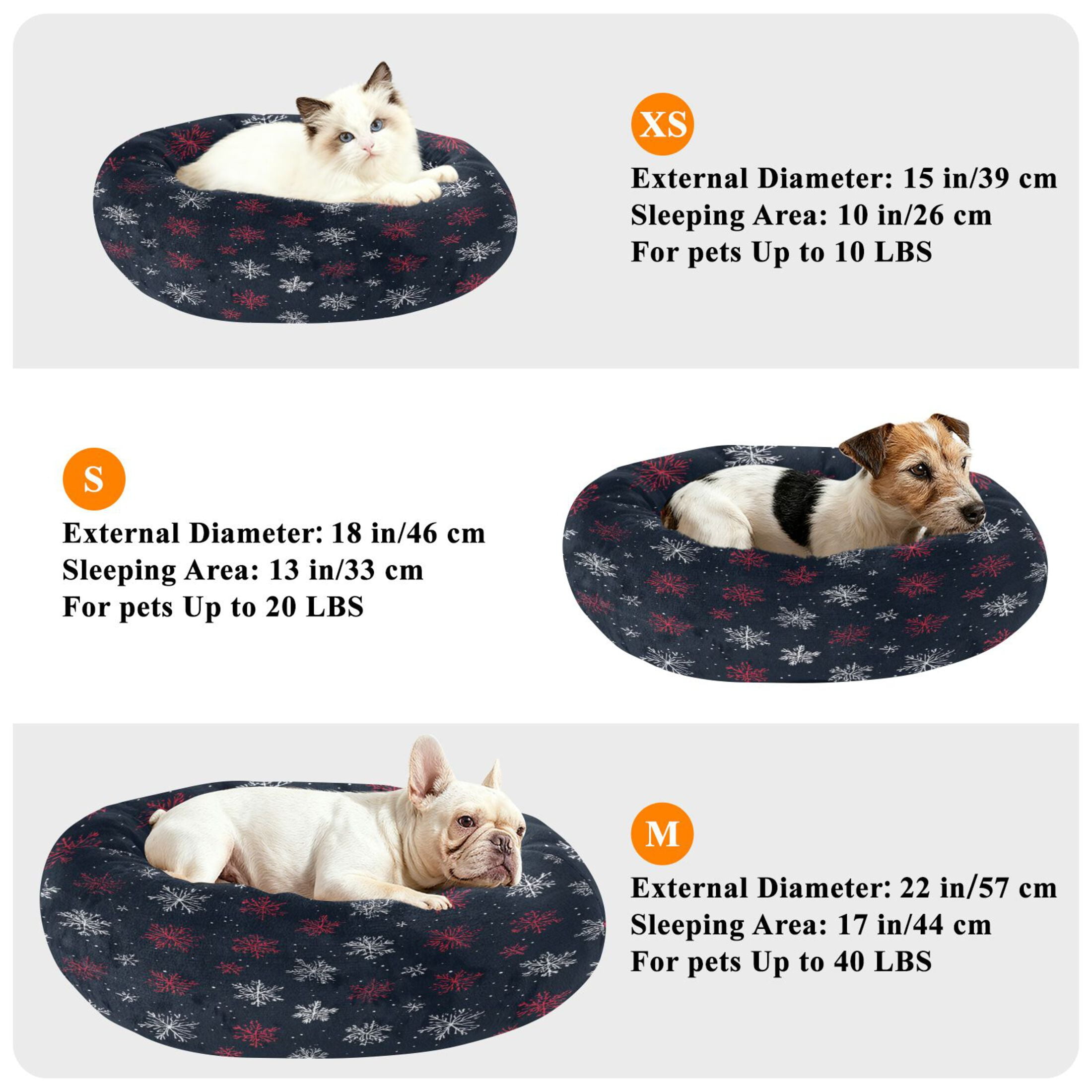 Iauyy Pet Couch Donut Cat Bed for Indoor Cats/Small Dogs Washable & Machine with Non-slip Bottom Calming Cat Furniture, Military Blue Background (M)