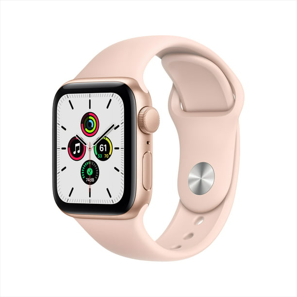 Apple Watch SE GPS, 40mm Gold Aluminum Case with Pink Sand Sport Band - Regular