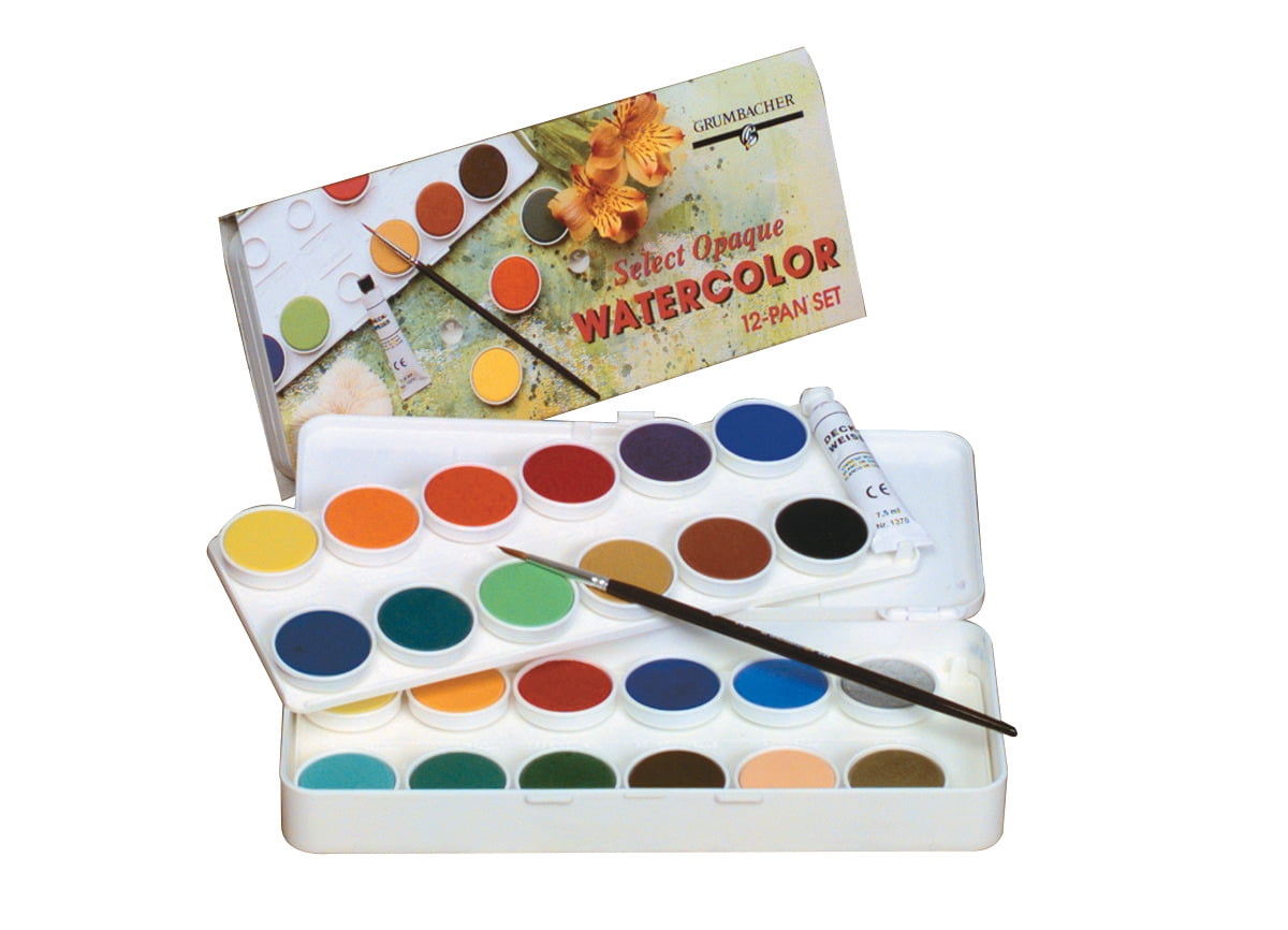 Grumbacher Opaque Watercolor Pan Set, 24Colors