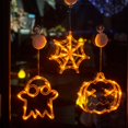 thumbnail image 4 of Lámpara de luz de ventana de Halloween con ventosa, decoraciones de Halloween, calabaza naranja, fantasma, murciélago, funciona con pilas, nueva, 4 of 4