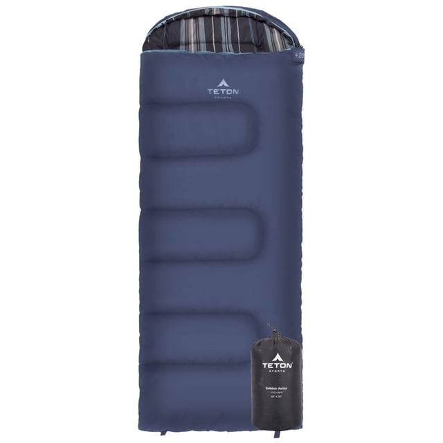 TETON Junior, Saco de dormir de 20 grados. Finalmente, saco de dormir para niños, niñas, todos los niños, cálido y cómodo; Para cualquier clima de acampada y construido para durar