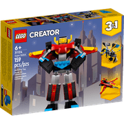 LEGO Creator 3 in 1 Super Robot Building Kit, Kids Can Build a Toy Robot or a Toy Dragon, or a Model Jet Plane, Makes a Creative Gift for Kids, Boys, Girls Age 7+ Years Old, 31124