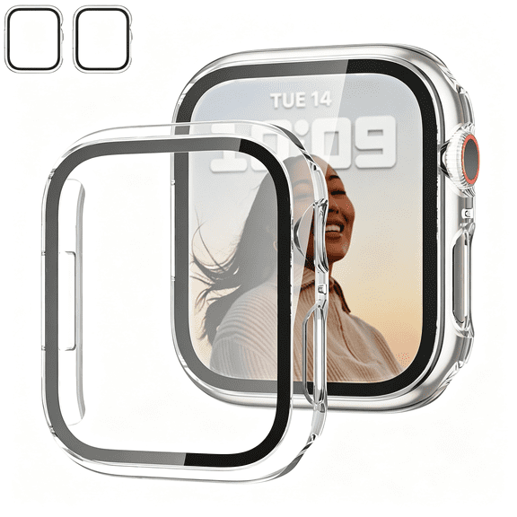 HBMYN Case with Tempered Glass Screen Protector for Iiwatch Series 3/2/1,Slim Guard Bumper Full Coverage Hard Pc Protective Cover Hd Ultra-Thin Cover for Iwatch 38Mm