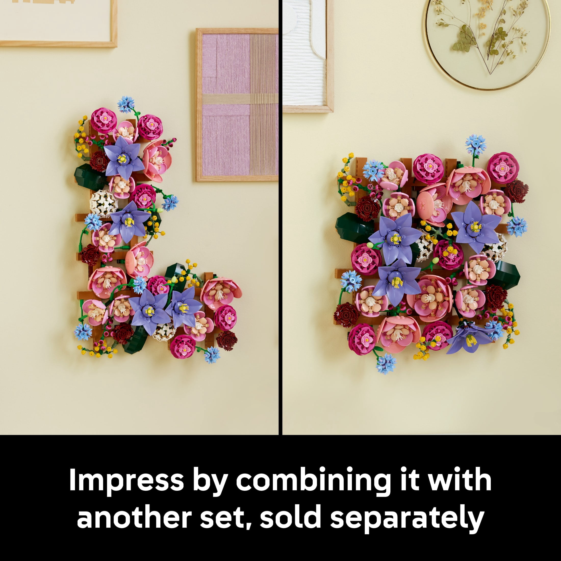 LEGO Botanicals Flower Wall - Building Set for Adults, Ages 18+ - Artificial Plants & Flowers for Home Office or Bedroom Decor - Gift for Housewarming - 11503