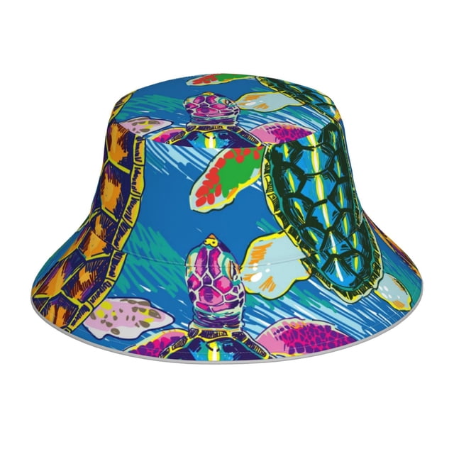 Fotbe Little Sea Turtles Sombrero Tipo Pescador con Estampado – Sombrero de Sol de Algodón de Moda para Playa, Golf, Pesca