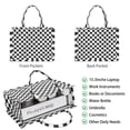 thumbnail image 2 of Large Capacity Tote Bag,Black and White Checkered Pattern Handbag Fashion Luxury Tote Bag,15.7"x13"x 5.1" Inches,Laptop Compatible, 2 of 6