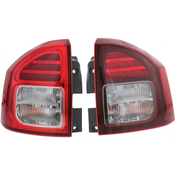 CarLights360: For 2014 2015 2016 2017 Jeep Compass Tail Light Assembly Driver and Passenger Side DOT Certified w/Bulbs | LED Type | CH2800204 CH2801204