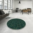 thumbnail image 4 of Ahgly Company Machine Washable Indoor Round Transitional Midnight Gray Area Rugs, 5' Round, 4 of 7