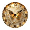 thumbnail image 1 of Reloj de pared de mariposa, silencioso, analógico, moderno, de madera, artístico 20 centímetros, 1 of 9