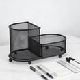 thumbnail image 4 of Yhmxh Metal Mesh Desk Organizer with 2/3 Compartments, Mesh Desk Multifunctional Organizer, Pen Holder & Storage Caddy for Office, Home, Stationery & Makeup, Desk Accessories, 4 of 6