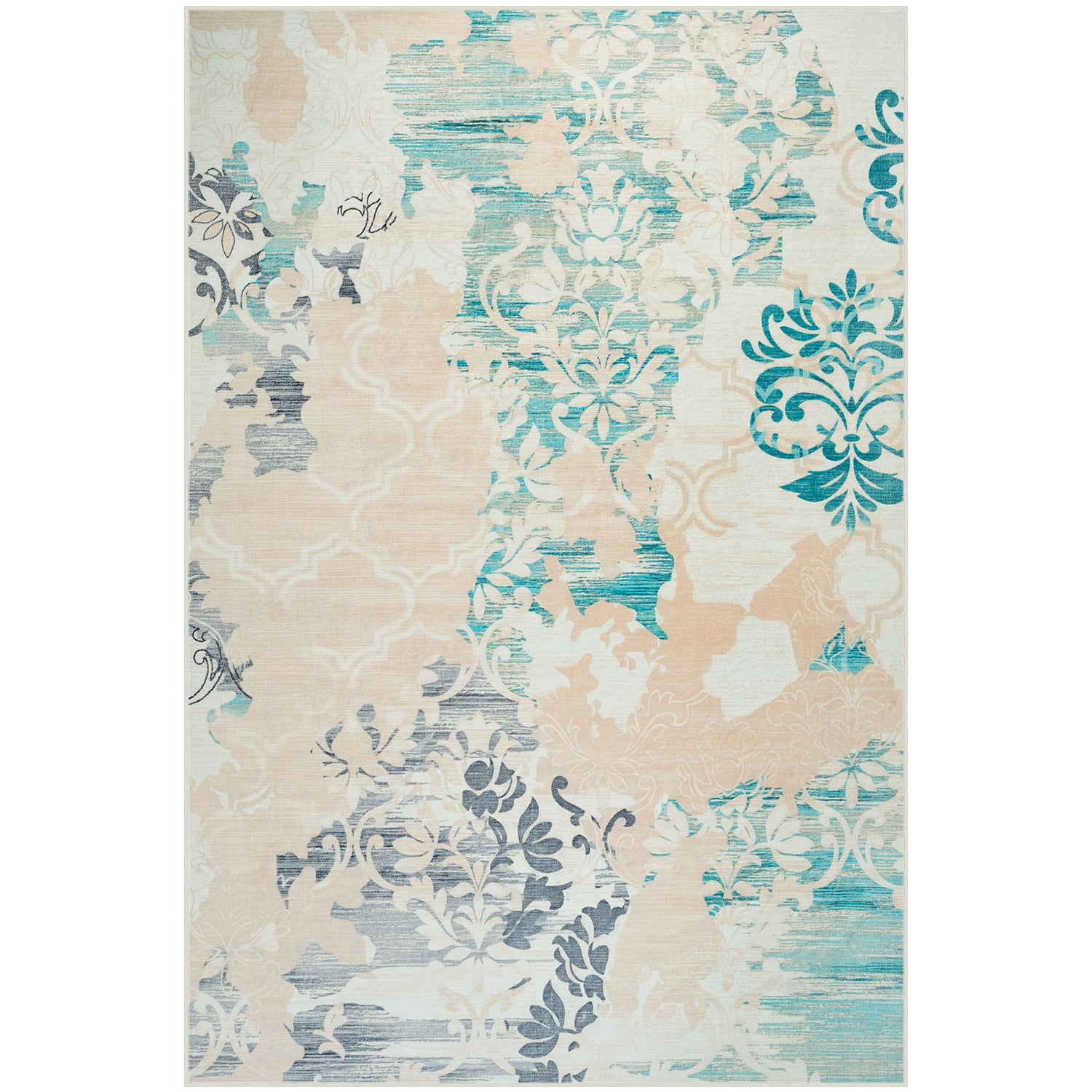 Wondo Modern Abstract Area Rugs 9x12, Large Washable Rugs for Living Room Soft Rugs for Bedroom, Beige