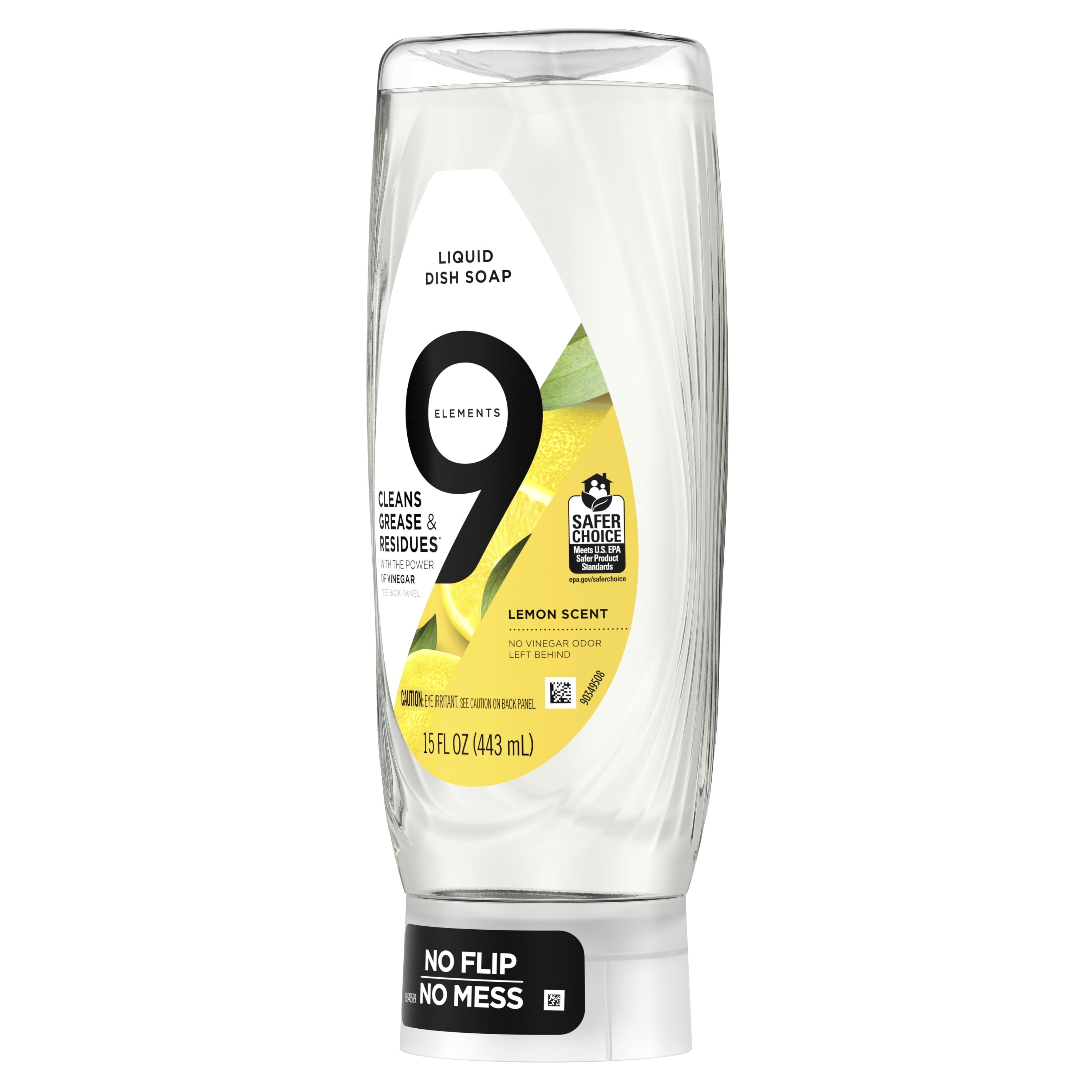 9 Elements EZ Squeeze Dish Soap, Lemon Scent, 15.0 fl oz Bottle