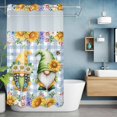 thumbnail image 6 of Sunflower Gnome No Hooks Shower Curtain with Snap-in Liner Vintage Yellow Bee Sunflower Purple Hydrangea White Daisy Blue Grain Shower Curtains for Bathroom, Waterproof, Washable 36"x78", 6 of 9