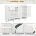 thumbnail image 6 of MAYEERTY Sleek and Contemporary Shoe Cabinet with Adjustable Shelves, Minimalist Home Organizer with Solid Wood Legs, Storage Sideboard for Entryway, Living Room, White, 6 of 21