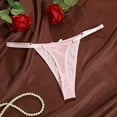 thumbnail image 6 of felwors Satin G String Thongs 2-Pack for Women Sexy Plus Size Panties Low Rise Underwear Cheeky Chain Bikini Hipsters(Pink, M), 6 of 9