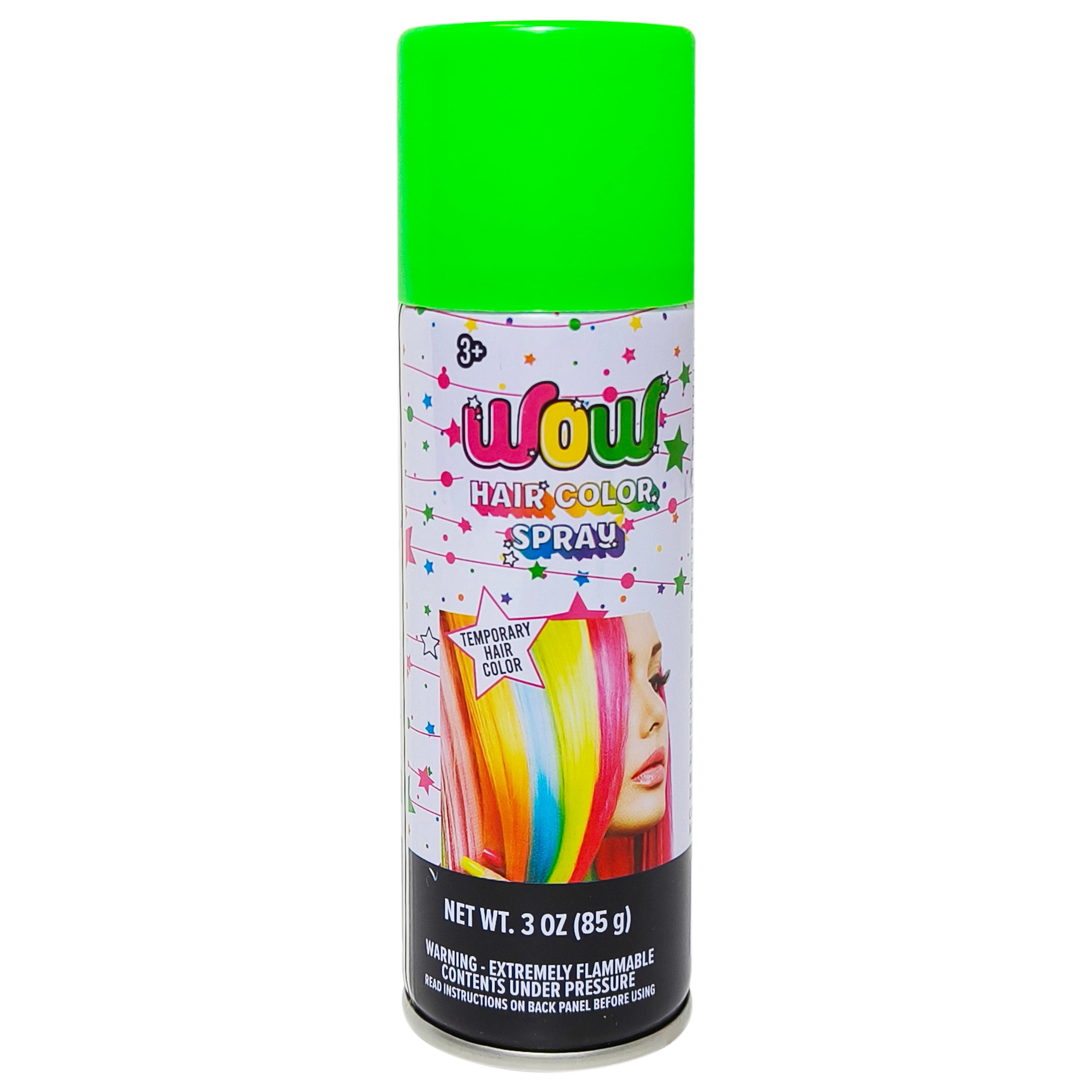 (2 pack) Wow Temporary Hair Color Spray, Fluorescent Green