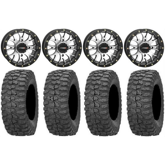 System 3 ST-3 Machined 14" Wheels 30" Rock-A-Billy Tires Kawasaki Mule Pro FXT