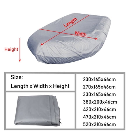 210D V Shape Marine Boat Cover Waterproof Dustproof Anti-UV Rain Snow Inflatable Boat Dinghy Fishing Rubber Boat Universal Kayak Cover