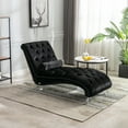 thumbnail image 6 of Newest Elegant Chaise Lounge, Button-Tufted Velvet with S-Shaped Back and Clear Acrylic Legs,Black, 6 of 13