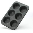 thumbnail image 1 of Molde para muffins Jumbo Ormromra 6 cavidades antiadherente granito negro YQ-1857, 1 of 4