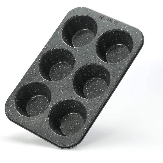 Molde para muffins Jumbo Ormromra 6 cavidades antiadherente granito negro YQ-1857