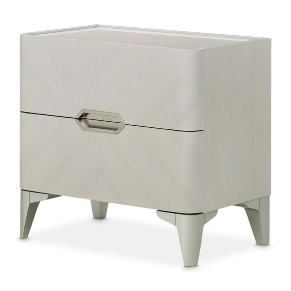 Michael Amini Penthouse 2-Drawer Nightstand - Ash Gray