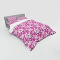 thumbnail image 3 of Magenta Duvet Cover Set, Peony Flowers Blossom in Vibrant Colors Watercolor Japanese Feminine Bouquet Art, Bedding Set with Shams and Fitted Sheet, 3 Sizes, by Ambesonne, 3 of 3