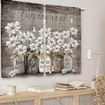 thumbnail image 3 of Farmhouse Floral Kitchen Curtains Daisy Rustic Vintage Flower Inspirational Small Short Cafe Window Curtains Wooden Country Quotes Bathroom Tier Window Treatment Drapes (27.5x39 Inch), 3 of 6
