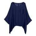 thumbnail image 3 of yunLCZ Women Shirts Women's Cotton And Linen Spring And Summer Loose Pocket Short Sleeved T Shirt, 3 of 6