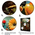 thumbnail image 3 of Designart "Abstract Woodpecker Flower at Night" Animals Framed Wall Art - Traditional Orange Bird Entryway Framed Wall Art Print, 3 of 6