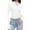 White, variant on Turtleneck Shirt Women Ribbed Knitted Sweater Long Sleeve Shirts Lettuce Trim Mock Neck Solid Color Tops Slim Fit Base Layer Knitted Sweater
