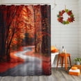 thumbnail image 2 of Shower Curtain 72"W x 96"L Autumn Forest Red Maple Trees Road Fabric Shower Curtains Set with Hooks Water Repellent Bathroom Curtains Machine Washable Bathroom Accessories, 2 of 6