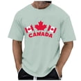 thumbnail image 3 of T-Shirts Summer Short Sleeve Breathable Comfortable Maple Leaf Flag Pattern Athletic Shirts Mens Light Green XXXL, 3 of 4