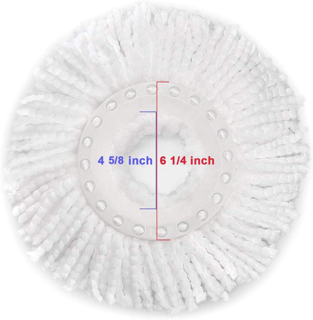 3 Pack Spin Mop Replacement Head for Hurrica, Mopnad, Cassabel and Other 360  Spin Mop Systems, Microfiber Spin Mop Refills (3pc-White) 