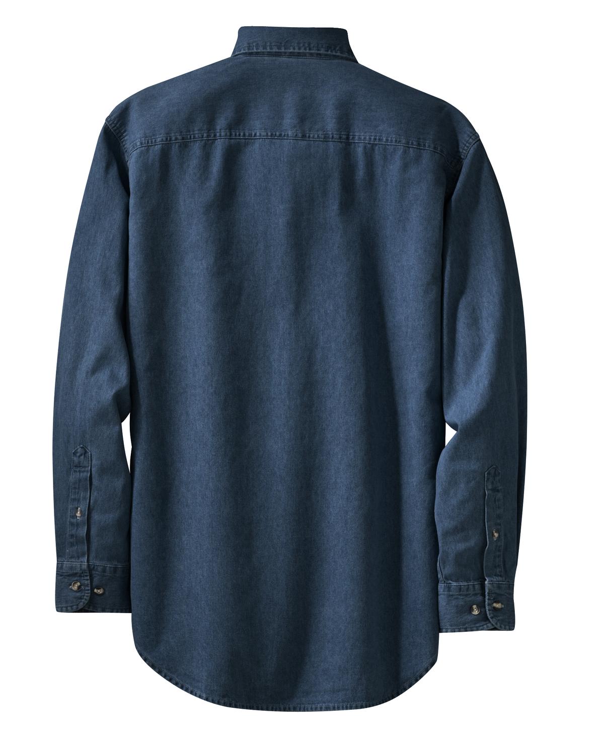 Port & Company Men's Long Sleeve Value Denim Shirt - Walmart.com