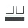 thumbnail image 3 of Castor 84 in W Black Double Bath Vanity, Carrara Marble Top, and 36 in Mirrors, 3 of 11