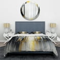 thumbnail image 3 of Designart "Black and Yellow Geometric Abstraction II" Animals Bedding Covert Set - Abstract Geometric Black Abstract Bed Set With 2 Shams, 3 of 6