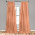 thumbnail image 5 of Ambesonne Geometric Curtains, Checkered Modern Tile, Pair of 28"x95", Orange White, 5 of 5