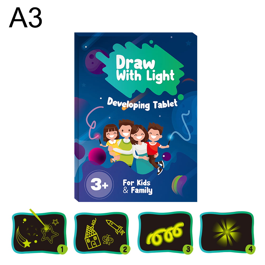 Kids Draw with Light Magic Drawing Board Painting Developing Fun Educational Toy 