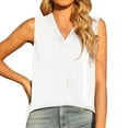 thumbnail image 5 of Beach Vacation Clothes for Women Cleavage Tops for Women Chambray Top Top Thick Strap Band 13 Memory Girl Crop Tops Cute Summer Design Your Own Sock Cowl Neck Summer White XL, 5 of 7