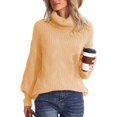 thumbnail image 3 of Women's Fall Oversized Pullover Sweaters Casual High Neck Long Sleeve Tops Winter Clothing, 3 of 12